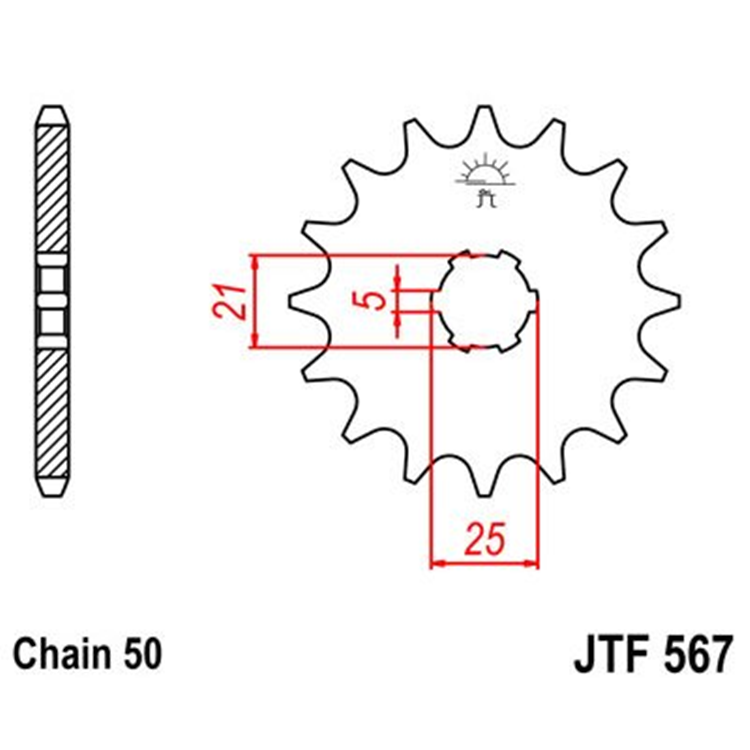 PION JT 567 de acero con 16 dientes